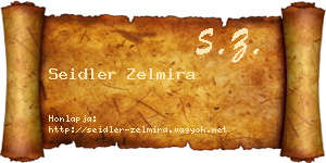 Seidler Zelmira névjegykártya
